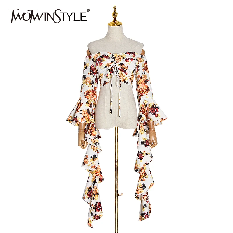 Женская блузка TWOTWINSTYLE летняя с коротким рукавом и принтом|Блузки| |