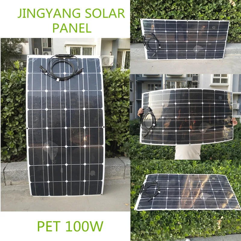 ПЭТ материал поверхности sunpower Гибкая солнечная панель 12v зарядное устройство 100w