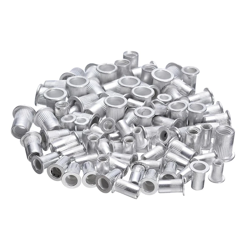 

100 Pcs Aluminum Alloy Nuts Kit Threaded Nut Inserts Rivnut Nutsert M4 M5 M6 M8