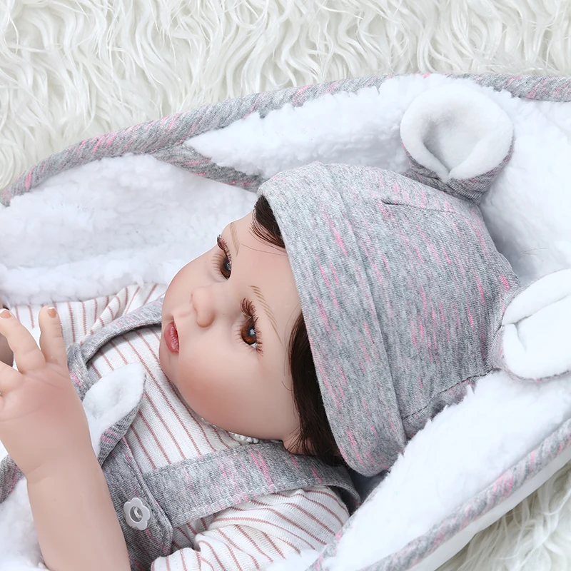 NPK 48 см полное тело Мягкие силиконовые реалистичные гибкие bebe куклы reborn baby cuddly сладкие Премиум Детские куклы с одеялом