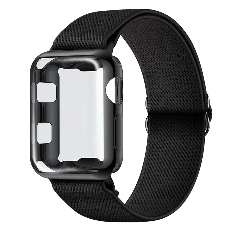 

Эластичный ремешок для наручных часов Apple Watch 6, ремешок SE 44 мм, 40 мм, нейлоновый браслет, защитный чехол для Apple Watch 3, 42 мм, 38