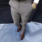 Мода плед печати молнии брюки мужские джоггеры 2020 мужские прямые Slim Fit брюки для мужчин брюки размера плюс