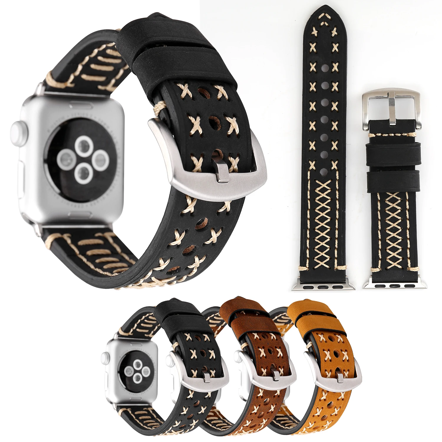 Кожаный ремешок для apple watch band SE 6 5 4 40 мм 44 ремешки iWatch series 3 2 38 42 | Наручные часы