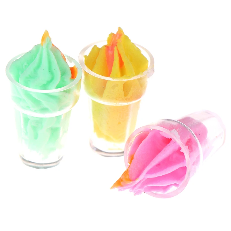 

Dollhouse Miniature 1:12 Scale Ice-cream Coffee Cup Drink Pretend food Dollhouse Decor for 1/12 Doll Kitchen Toys