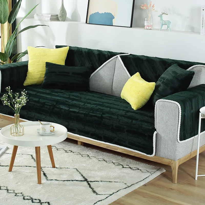 

Corner sofa cover cushion L type decoration living room 2 3 plush sofa cushion cover anti-skid corner sofa armchair cover