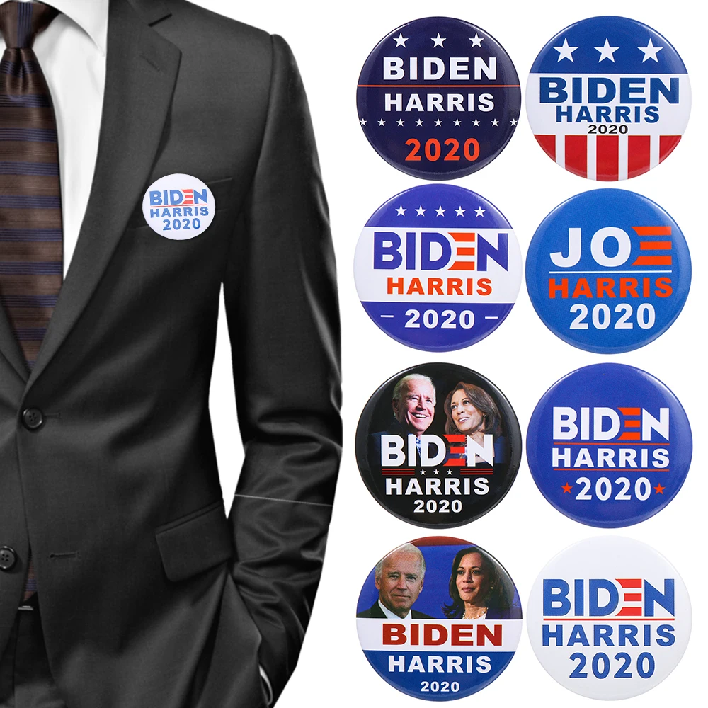 2 шт 2020 Joe Biden брошь значок Pinback кампании Кнопка Pin президент Кампании 1 8 стиль