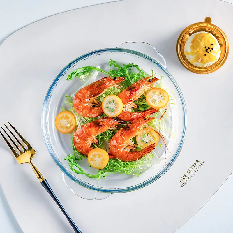 Тарелка для выпечки из закаленного стекла дома креативная прямоугольная тарелка