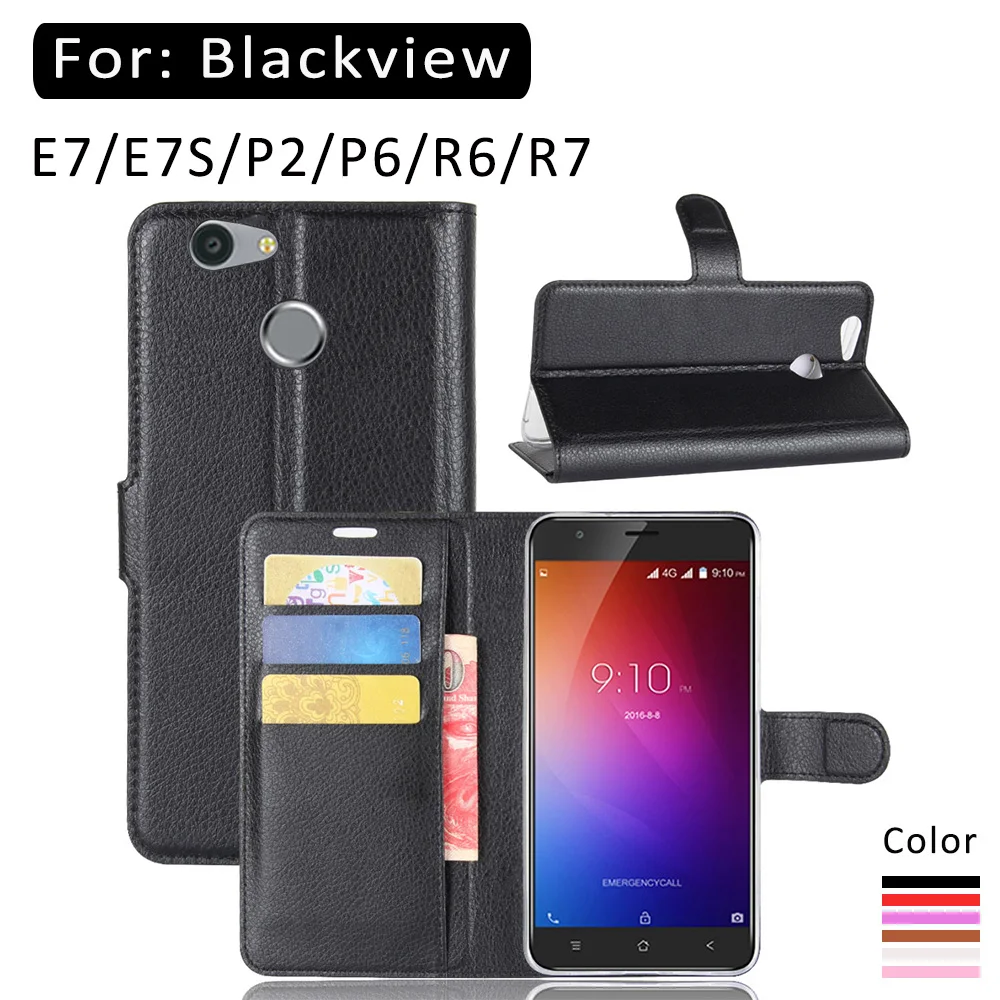 Чехол из искусственной кожи для Blackview E7 E7S P2 P6 R6 R7 чехол телефона Подставка blackview