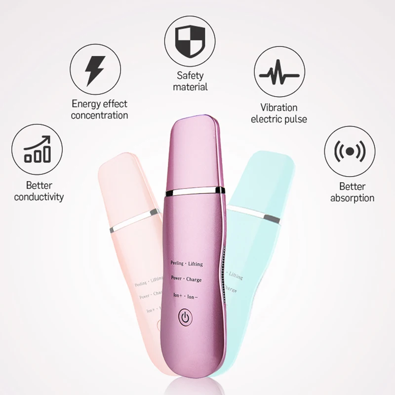 Ультразвуковой очиститель пор лица скребок для кожи ультразвуковая терапия