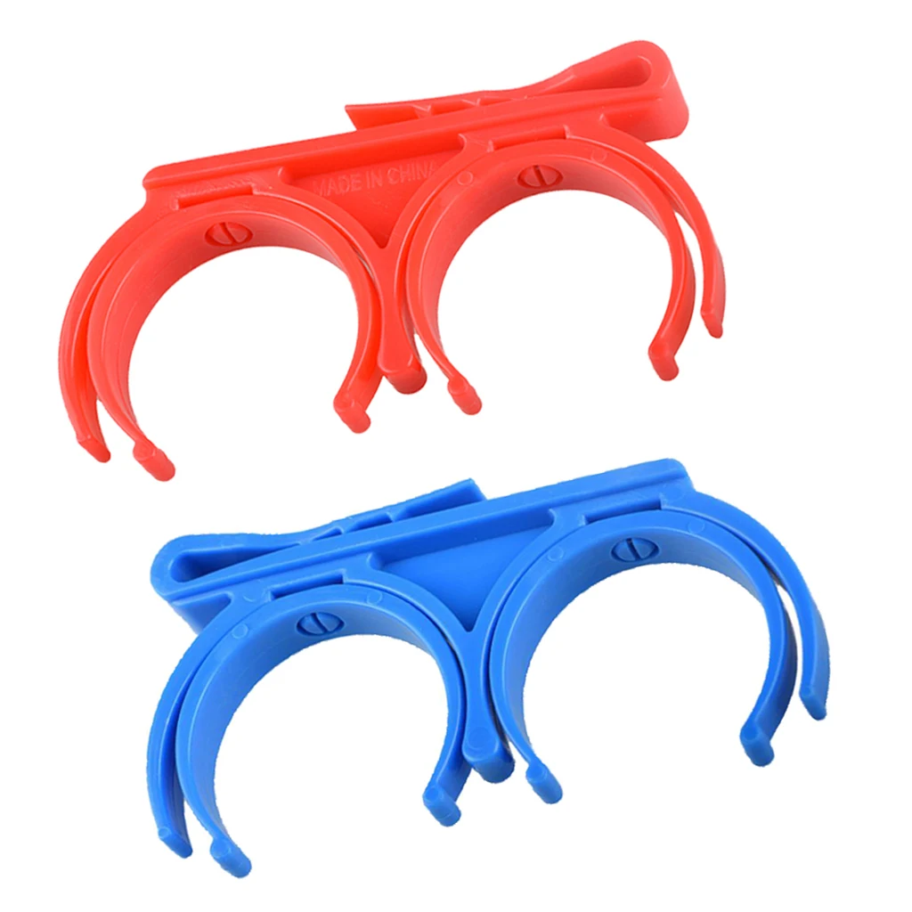 

2 Pieces Golf Accessories Golf Ball Holder Clip Clamp for Golfers Clubs Red + Blue