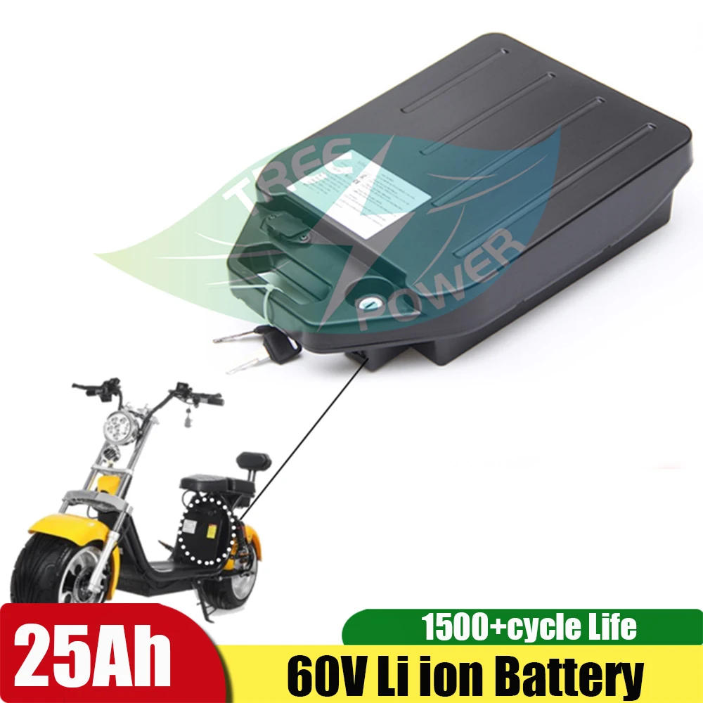 

60V Lithium Ion 25Ah Li ion Battery for Two Wheel Foldable citycoco X7 X8 X9 Scooter Battria+ 5A Charger