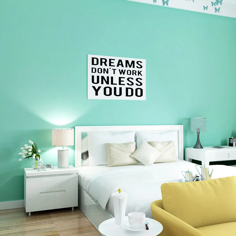 

[Waterproof Stain-Resistant] Tiffany Blue Non-Woven Wallpaper Plain Bedroom Living Room Dining Room Background Wallpaper