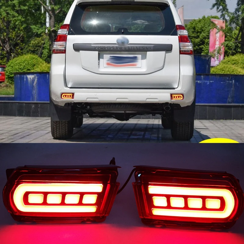 

2Pcs/Lot LED Reflector Rear Bumper Tail Light Brake Light for Toyota Land Cruiser Prado 150 LC150 FJ150 GRJ150 2010-2019