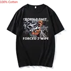 Футболка мужская оверсайз с круглым вырезом, модная рубашка с принтом аниме The Born To shitforced 2, повседневная короткая одежда