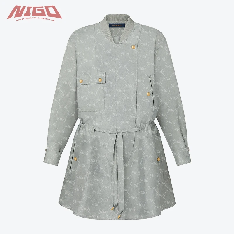 

Женское шелковое платье NIGO 21SS с технологией стирки # nigo11217