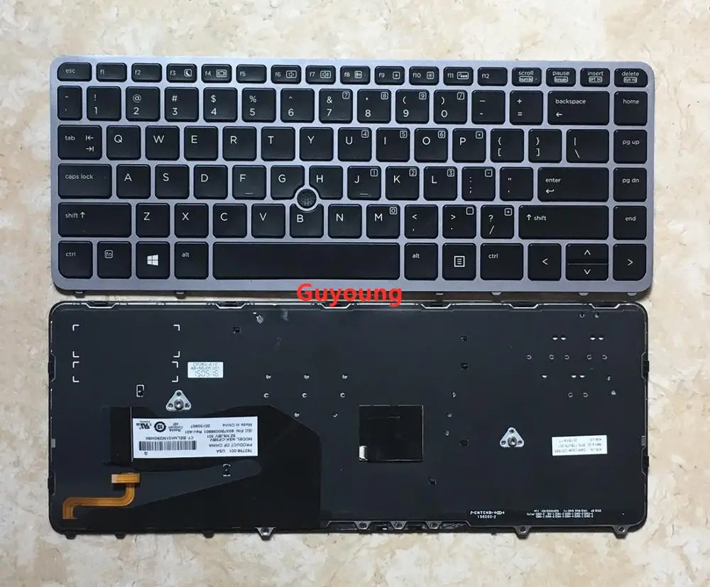 Английская клавиатура для ноутбука hp EliteBook 840 G1 850 G1 840 G2 850 G2 серии схема расположения с подсветкой с джойстик