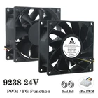 2 шт. вентилятор постоянного тока с большим воздушным потоком 9238 4pin PWM FG Funtion 24 в 9 см двойной шарик 92x92x38 мм 92 мм осевой вентилятор охлаждения для процессора ПК ноутбука высокого давления