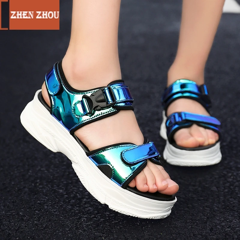 Женские сандалии zhen zhou модные повседневные на танкетке 5 см с пряжкой ремешке