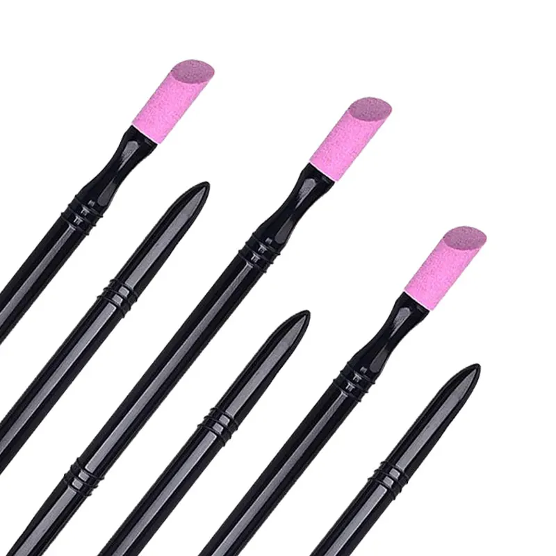 Quartz Stone Scrub Pen Cuticle Remover Pusher Trimmer Dead Skin Black Manicure Professional Nail Art Care Tool 1/5 pcs | Красота и