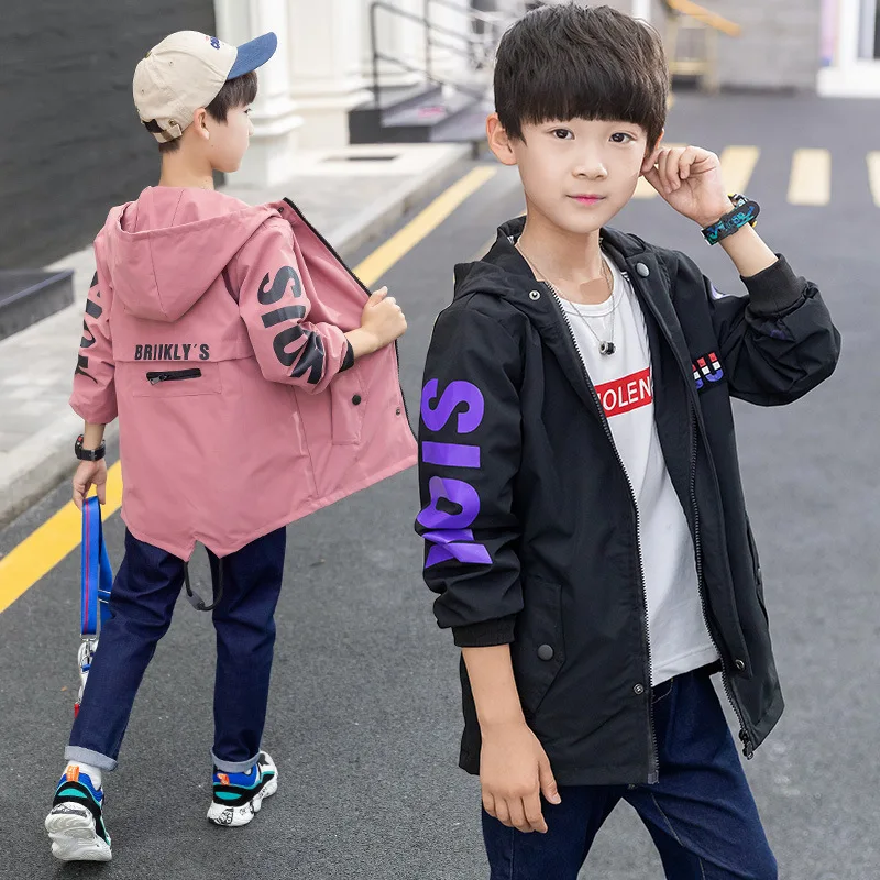 

Long Style Jacket Spring Autumn Coat Outerwear Top Children Clothes Kids Costume Teenage School Boy Clothing High Quality