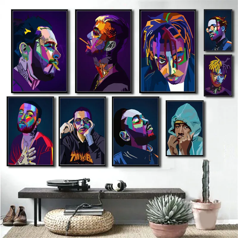 Художественное оформление Wrld J Cole Post Malone Mac Miller Twitter Scoot Rapper Star хип хоп настенное