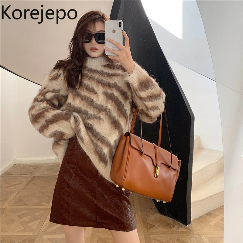 

Женский пуловер в стиле ретро, Осень-зима 2021