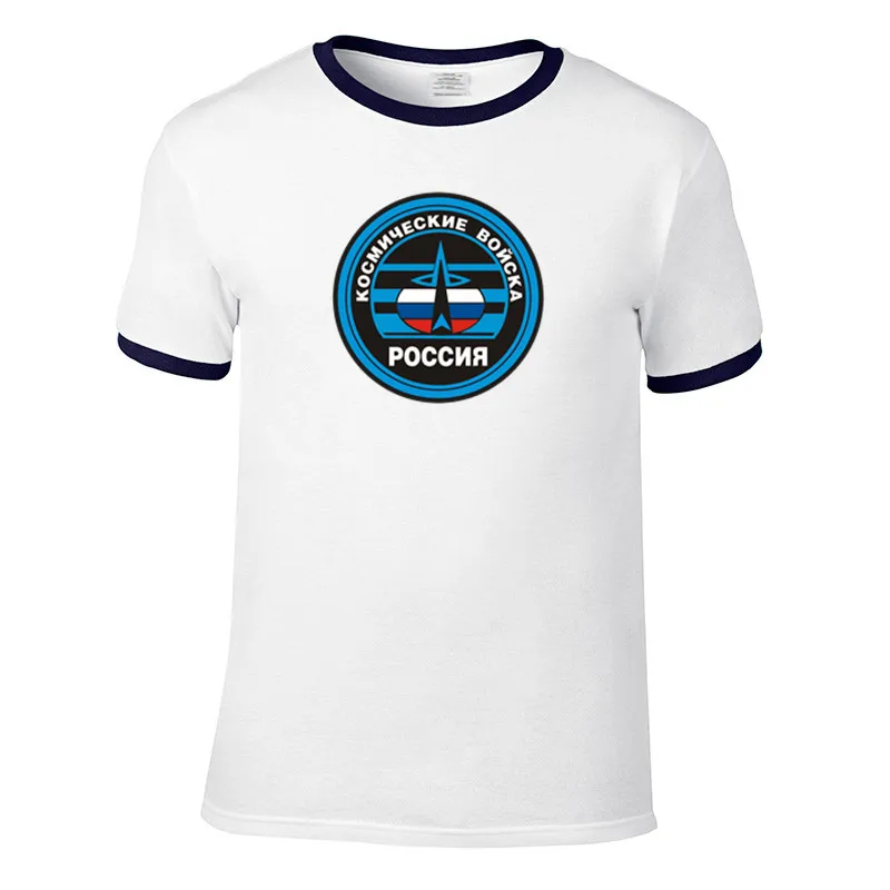 

mens tshirts summer Space Force of Russia Print Fashion Men Raglan Sleeve Slim Fit T Shirt Men Cotton T-Shirt Casual