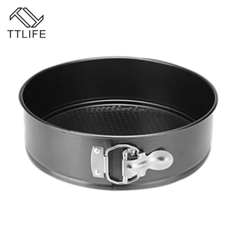 TTLIFE 4 формы для выпечки из черной углеродистой стали, антипригарная металлическая форма для выпечки, круглая форма для выпечки торта, съемная нижняя форма для выпечки, принадлежности для выпечки тортов - Цвет: JJYY00460000L