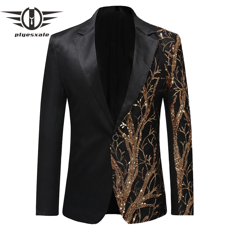 2019 для мужчин с блестящим костюм пиджаком Красного черного и золотого цвета