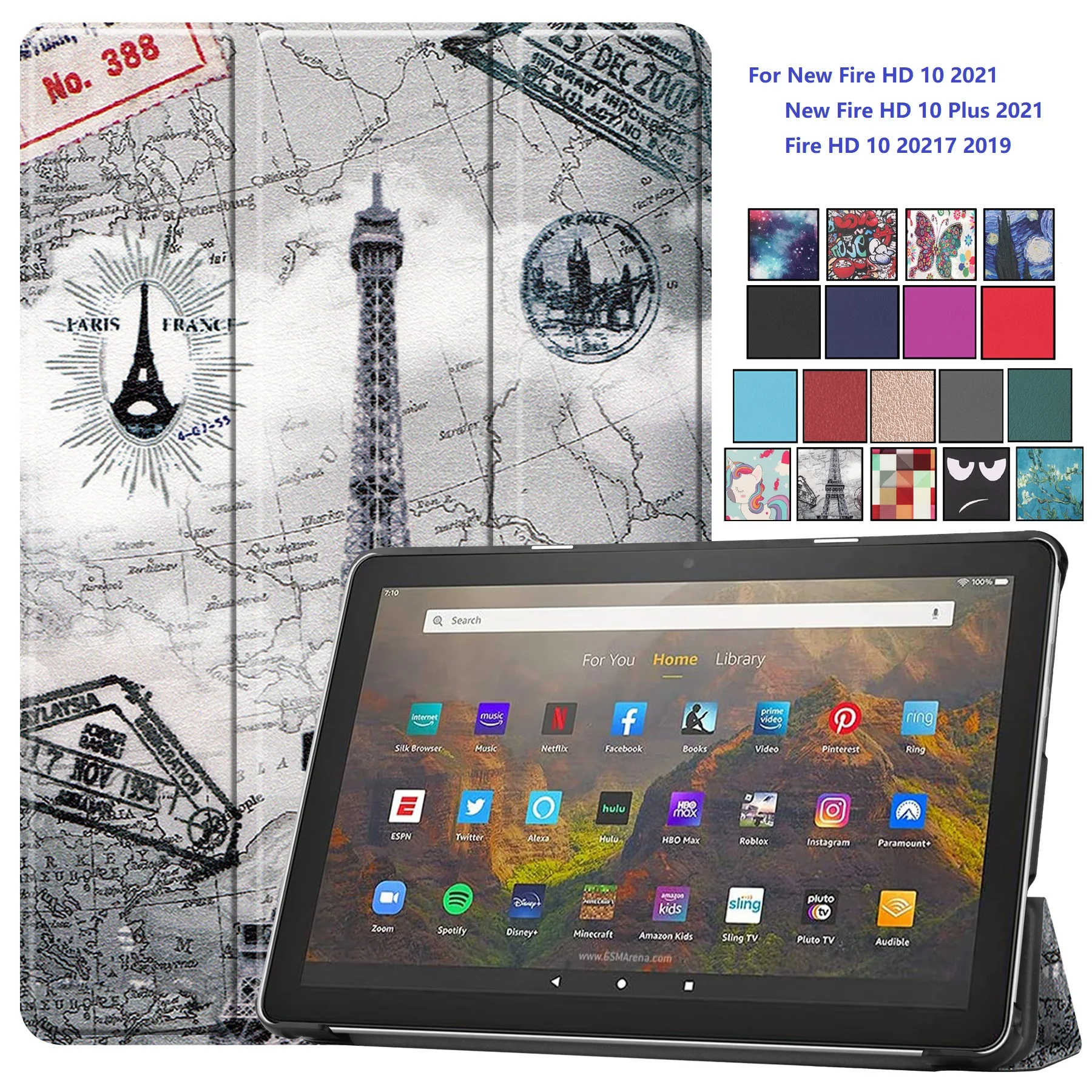 Складной магнитный чехол подставка для нового планшета Fire HD 10 2021 1 дюйма Plus 11