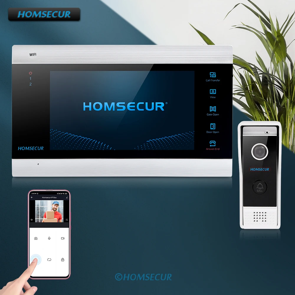 HOMSECUR 7 &quotWI FI видео входная дверь безопасности видеодомофон с Запись &amp снимок