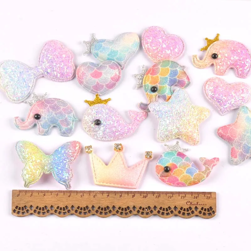 5 шт. блестящая ткань с хлопковой подкладкой нашивки Блеск животных горный