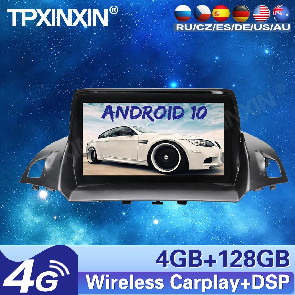 

4+128G For Ford Kuga 2013-2018 Android 10.0 Car Radio Stereo Tape recordr Multimedia player GPS Navigation HeadUnit Carplay