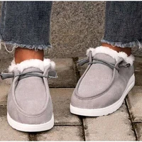 women winter warm loafers ladies short plush flats female solid round toe casual shoes comfortable and soft high quality hot
