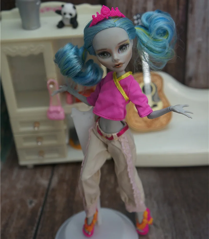 Модная кукольная одежда для куклы Monster High кукольные костюмы розовая Лоскутная