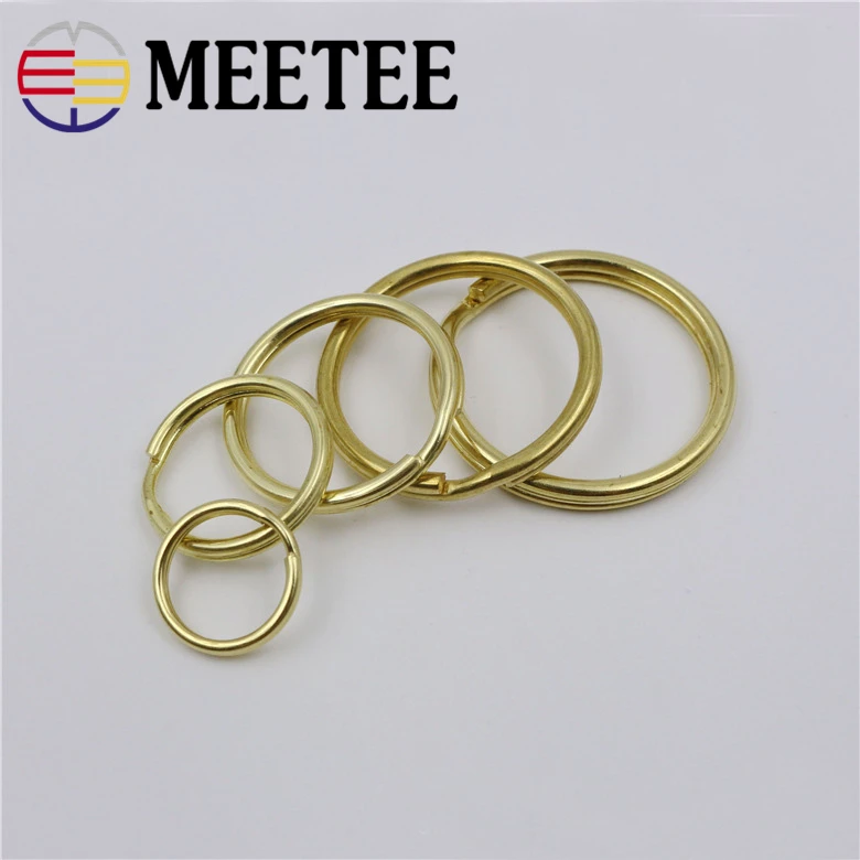 10 шт. медное кольцо для ключей Meetee латунные круглые кольца аксессуары ручной