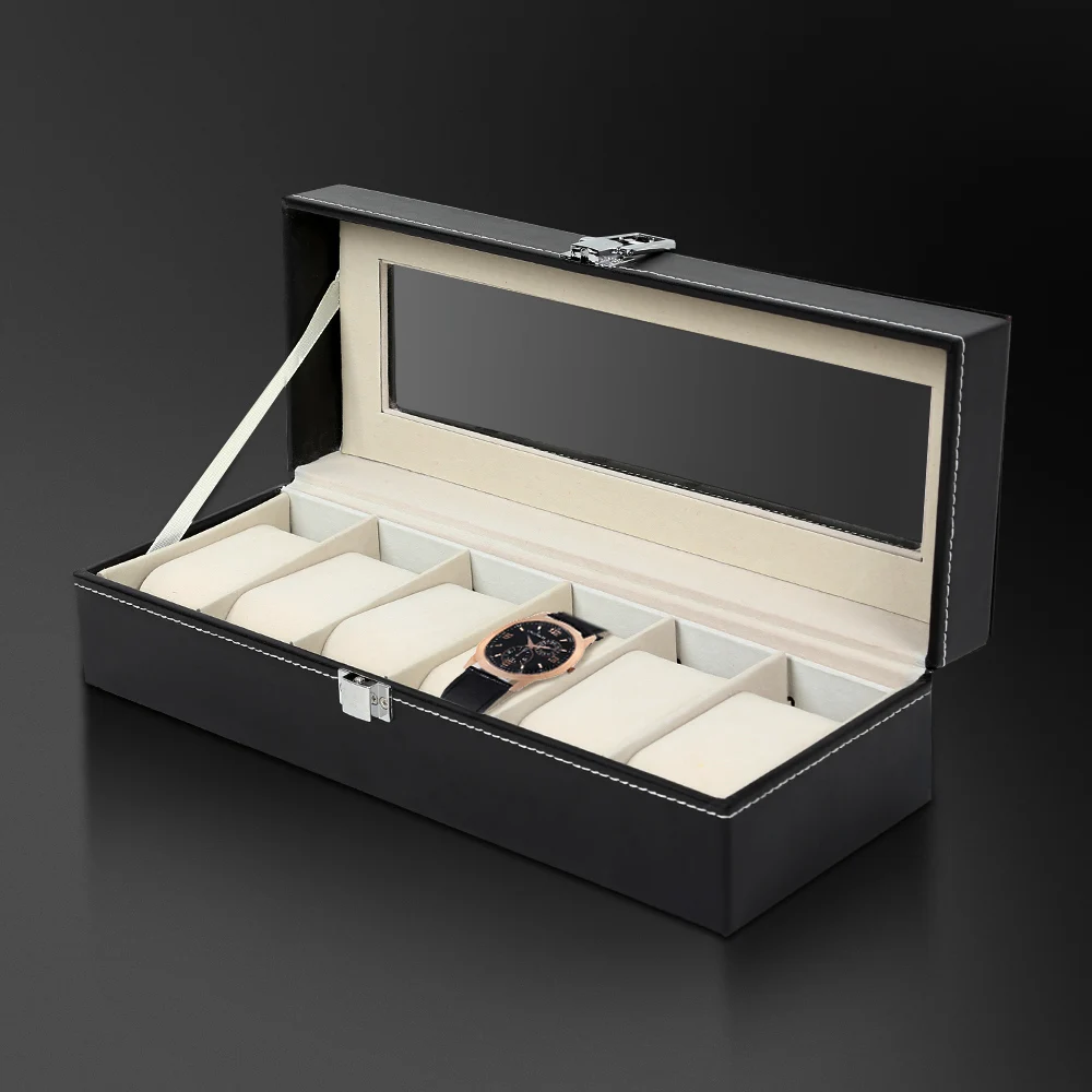 New 6-Position Leather Portable Watch Storage Box Jewelry Make Up Organizer Casket Ring Bracelet Holder Case | Дом и сад