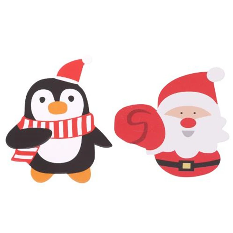 

50Pcs/Set Christmas Penguin Cute Santa Claus Penguin Store Lollipop Cardboard Card Board Of Holiday Products