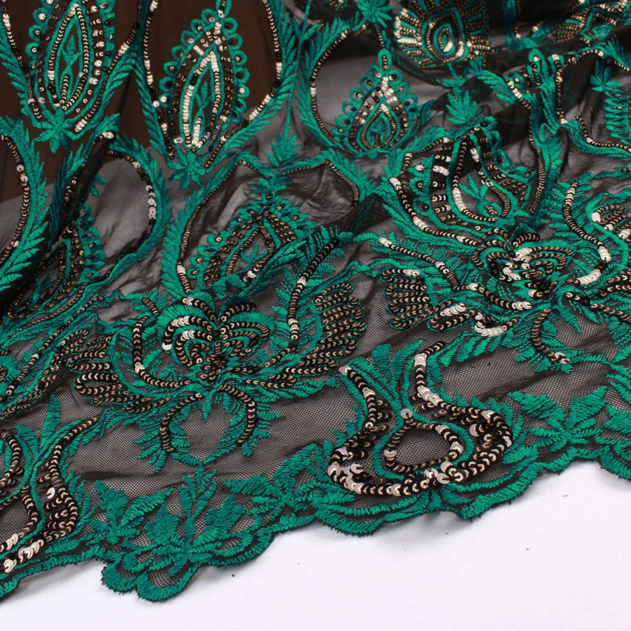 Королевские цветы блестки на сеточку Африка кружева вышитые свадебные Evinging шоу