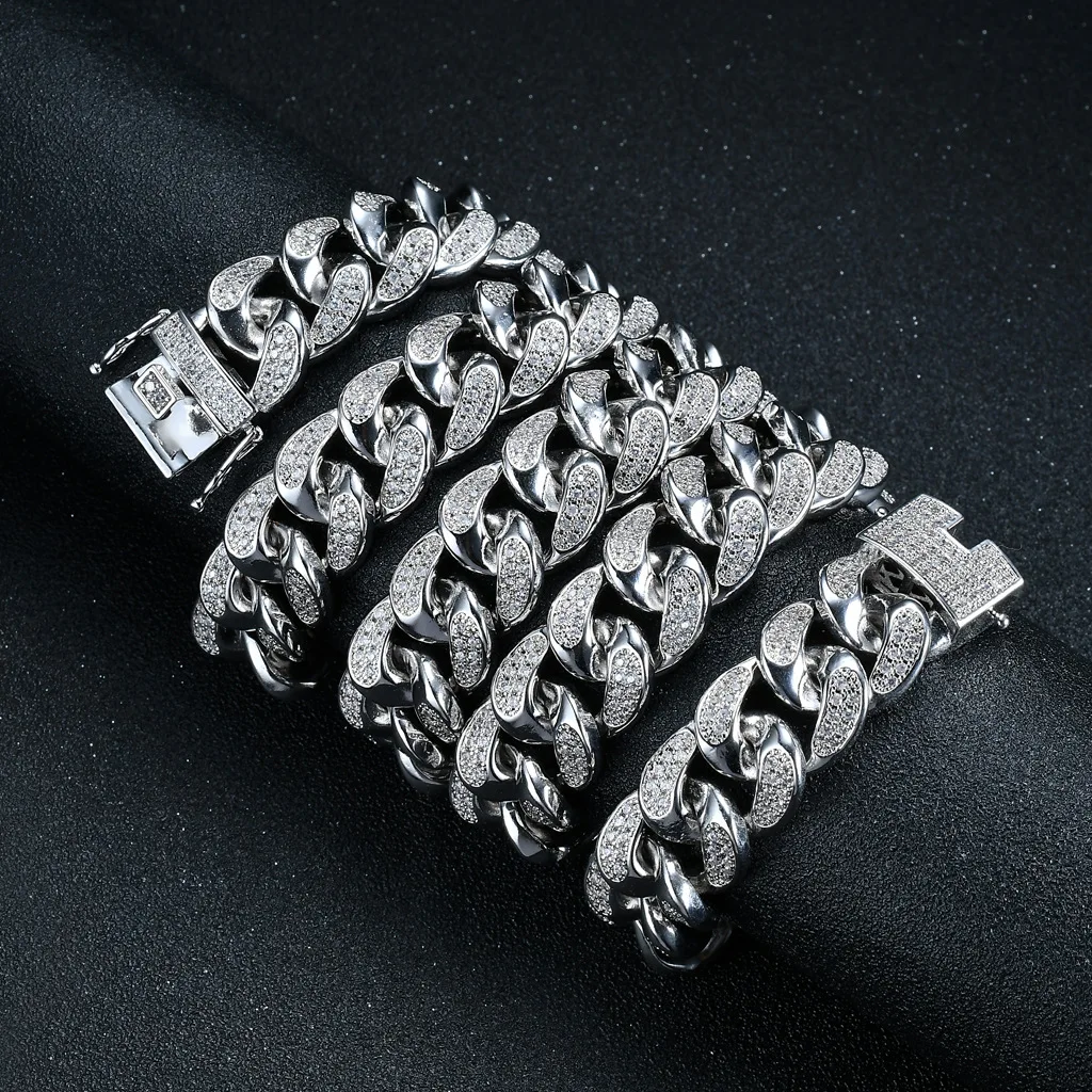 Мужское ожерелье Майами из кубинской цепи сверкающие украшения в стиле хип хоп