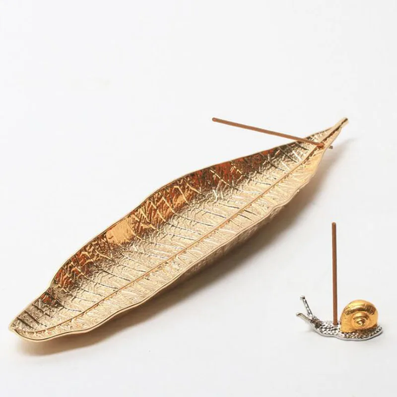 

20sets One Leaf Incense Burners Snail Metal Incense Holders Joss Stick Base Home Room Decoration