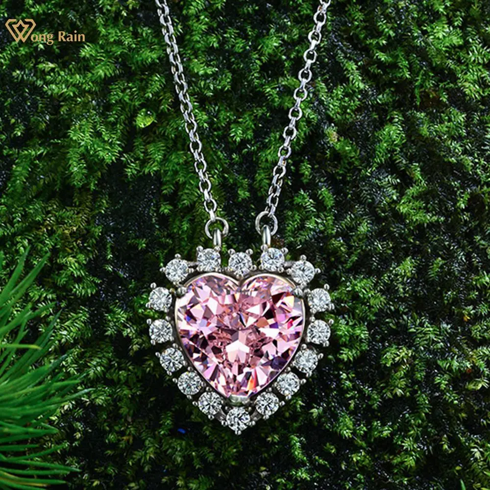 

Wong Rain 100% Стерлинговое Серебро 925 пробы, драгоценный камень с муассанитом, свадебные украшения, оптовая продажа