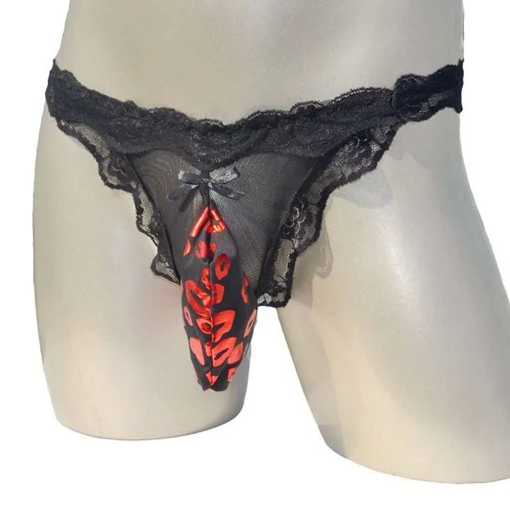 Сексуальное нижнее белье для мужчин кружевные стринги в виде слона с Т образной