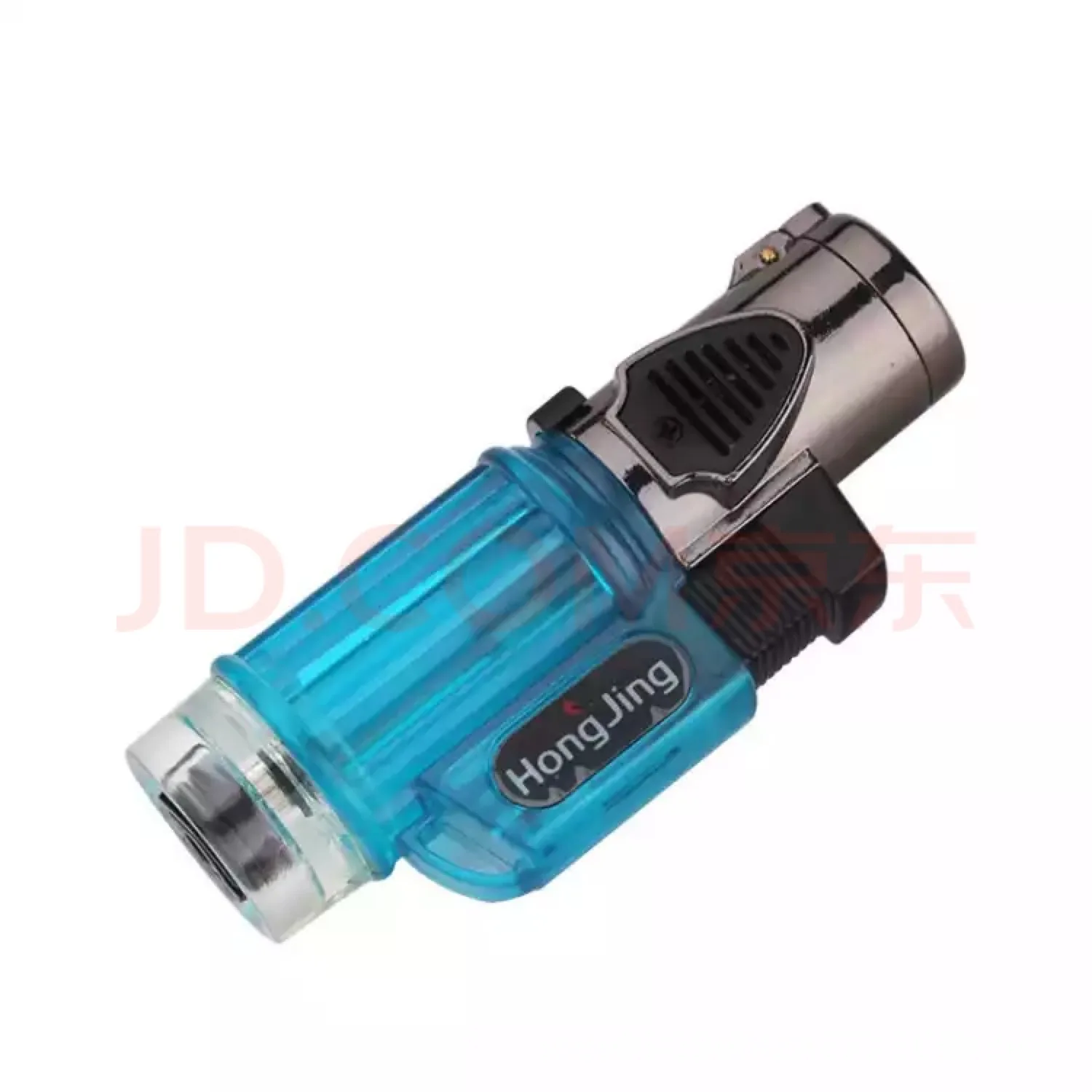 

Butane Windproof Lighter Three Torch Turbine Blue Flame Flame Cigarette Lighter Cigar Accessories Men'S Gadgets