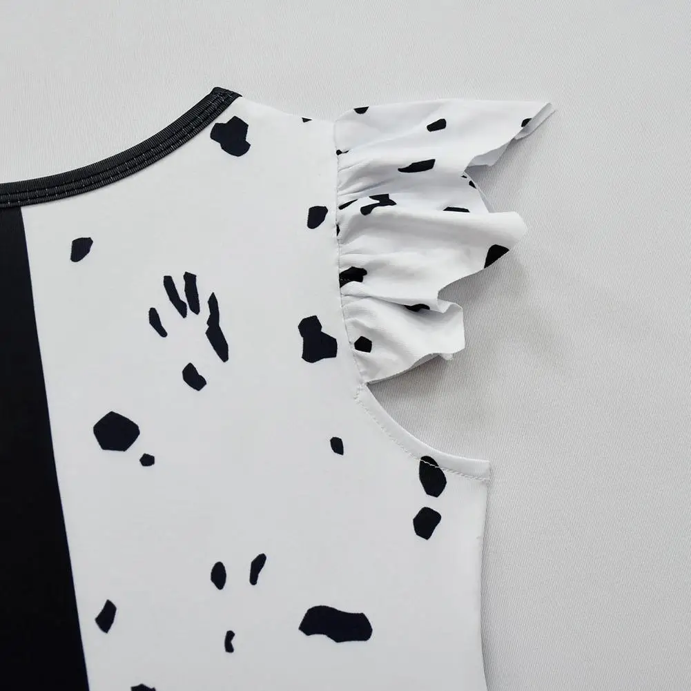 Детские платья принцессы краеллы костюмы для косплея детское черно-белое платье