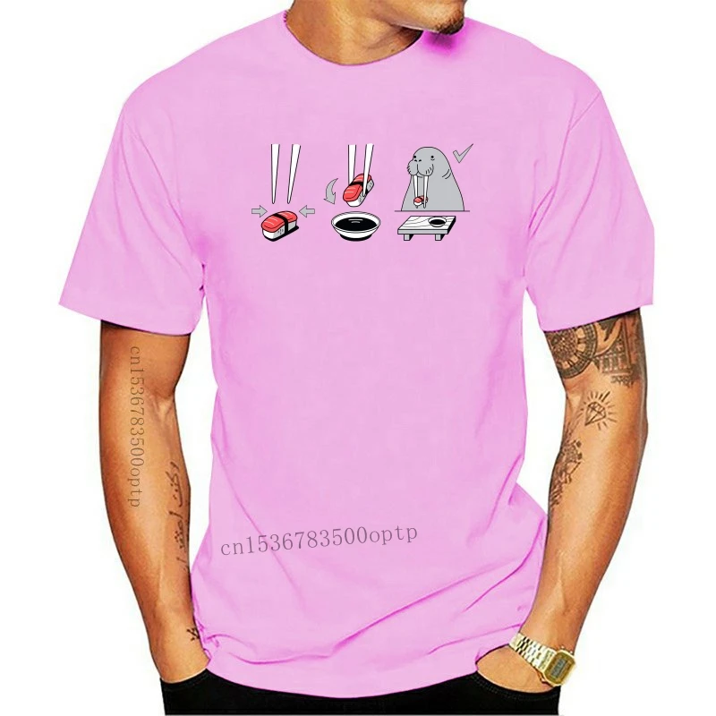 

Новая футболка для влюбленных суши, еды, моржан, Туск, Северный полюс, рыба, лосось, рис, соевый соус, смешной юмор