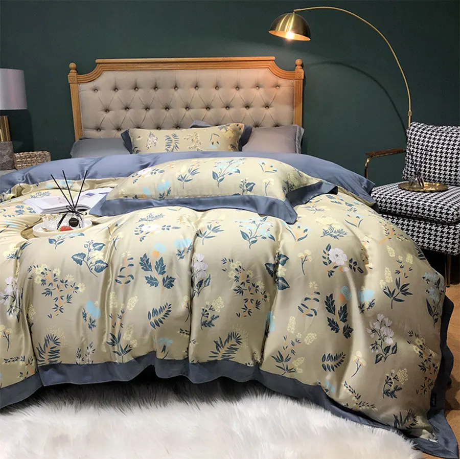 melhor Flor Pastoral Do Vintage Conjunto De Cama Menina, Elegante Americano Rústico Completa Rainha Rei Casa Têxtil Fronha Capa Edredão