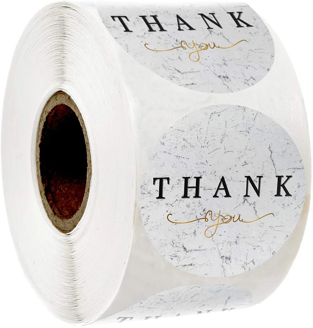 

3.8cm Thank You Stickers Christmas Gift Card Envelope Round Sealing Label Stickers Stationery Decoration 500pcs Business Sticker