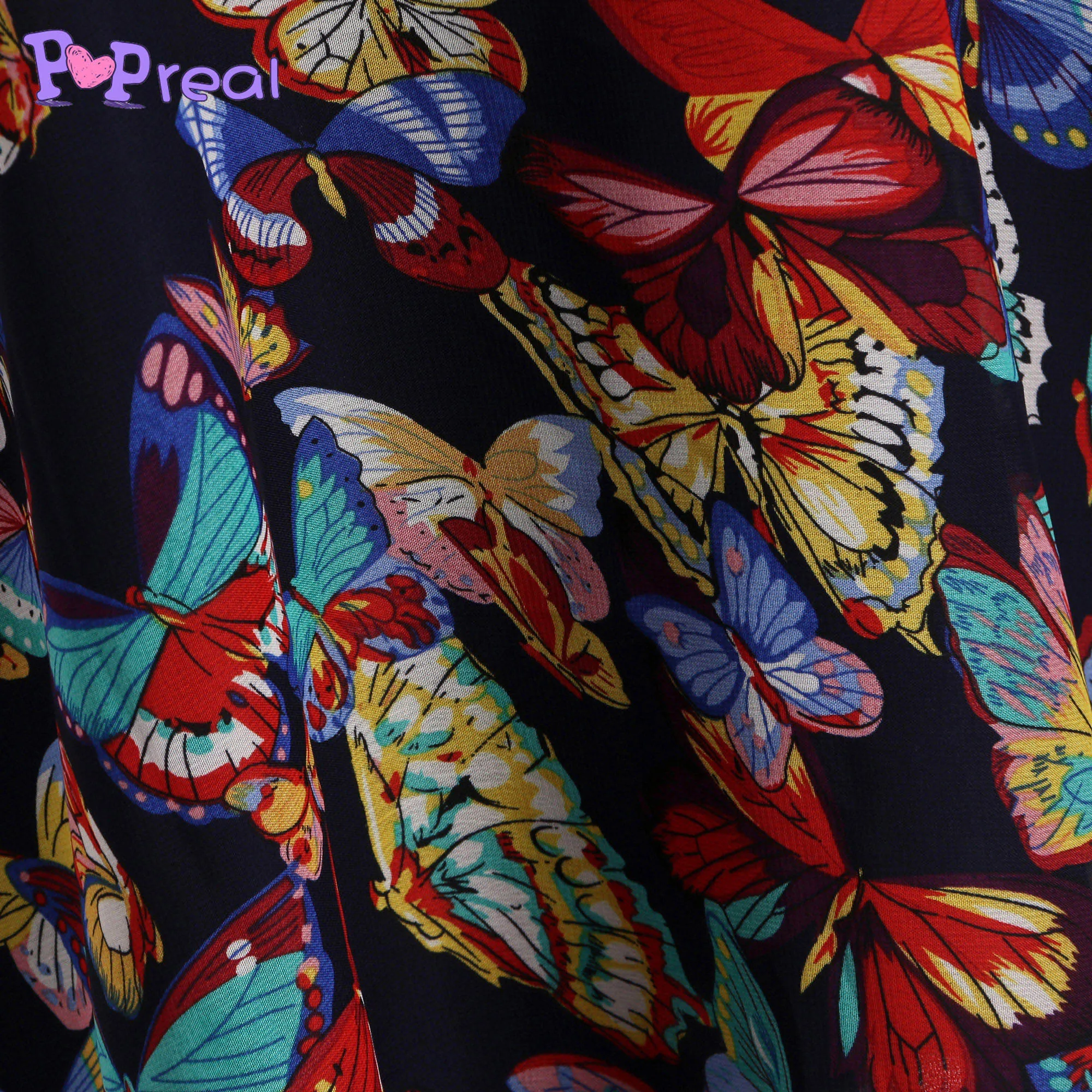 

PopReal Fashion Family Mom And Daughter Clothes Mommy And Me Dress Matching Family Outfits Dresses Floral Printed Party Dress