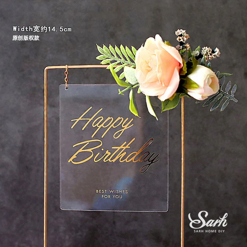 Flower Birthday D Свадебные украшения для торта с изящным цветком на крючке, вечерние украшения для торта, украшения для выпечки на годовщину, свадебные десерты, подарки для влюбленных - Цвет: Flower Birthday D